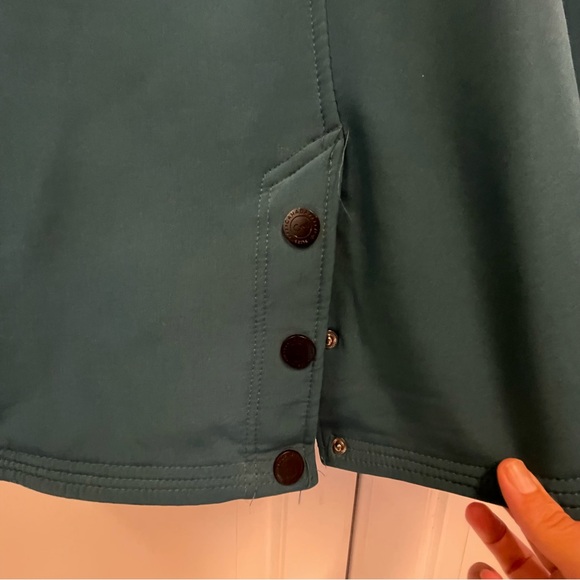 Canada weather gear women’s Teal cinched waist hooded anorak Med Soft Shell Coat - Picture 12 of 12